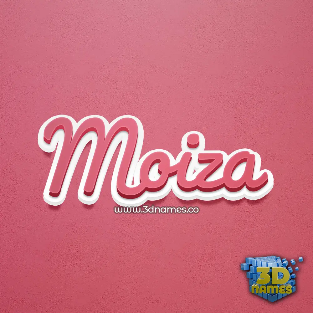 moiza in Red Scribble style - 3D name wallpaper