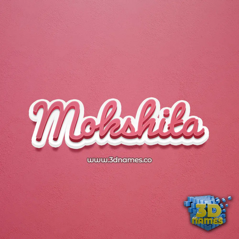 mokshita in Red Scribble style - 3D name wallpaper
