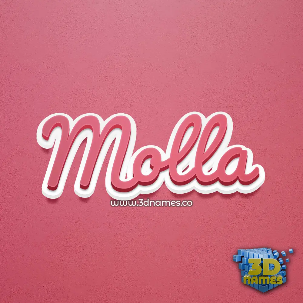 molla in Red Scribble style - 3D name wallpaper