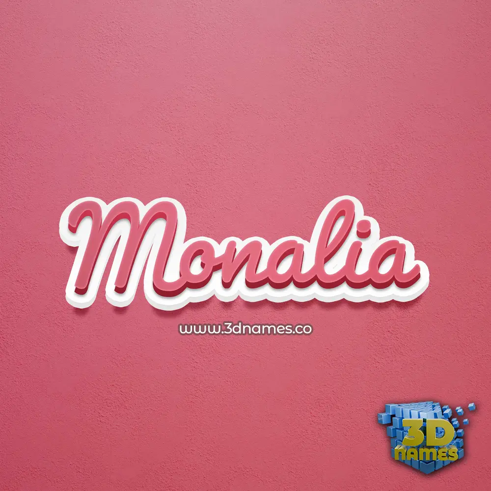 monalia in Red Scribble style - 3D name wallpaper