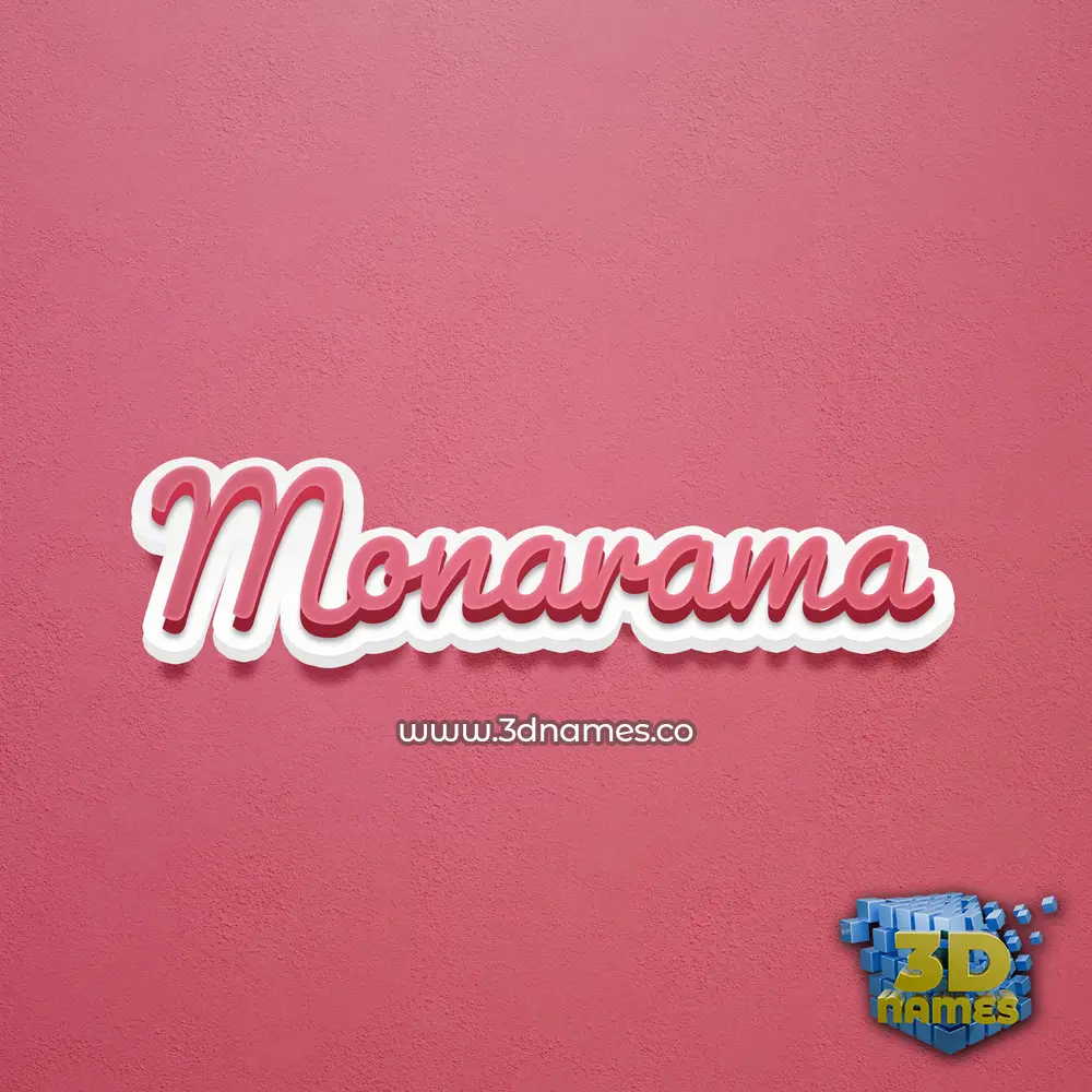 monarama in Red Scribble style - 3D name wallpaper