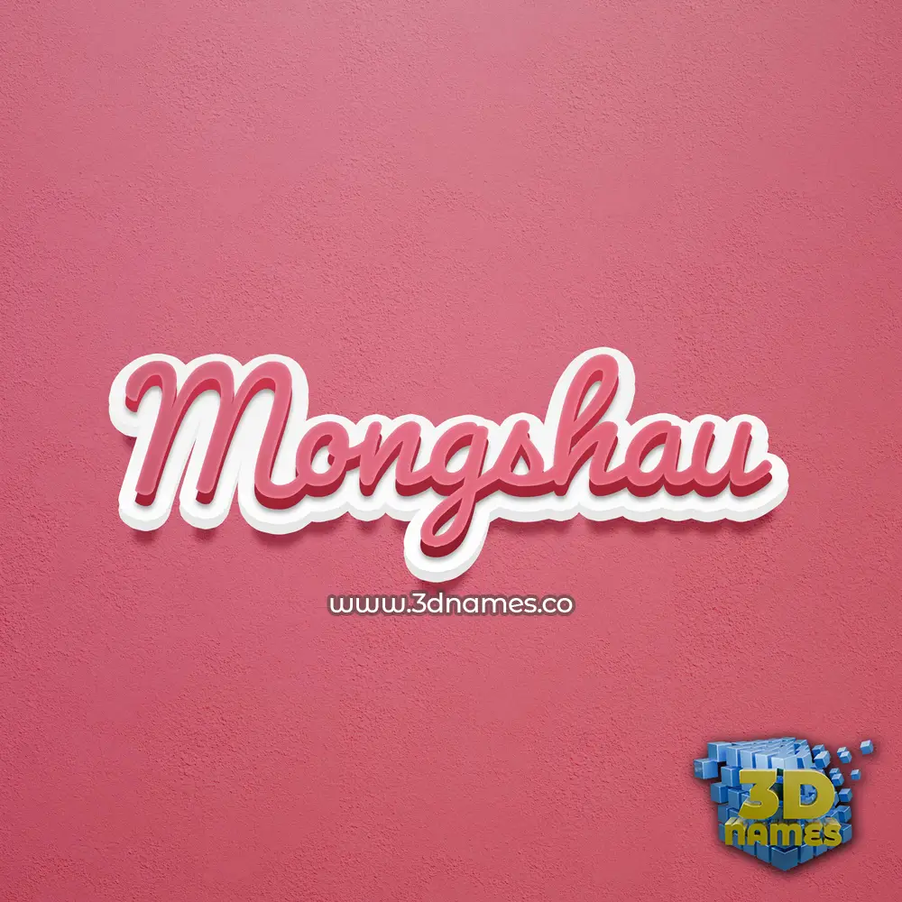 mongshau in Red Scribble style - 3D name wallpaper
