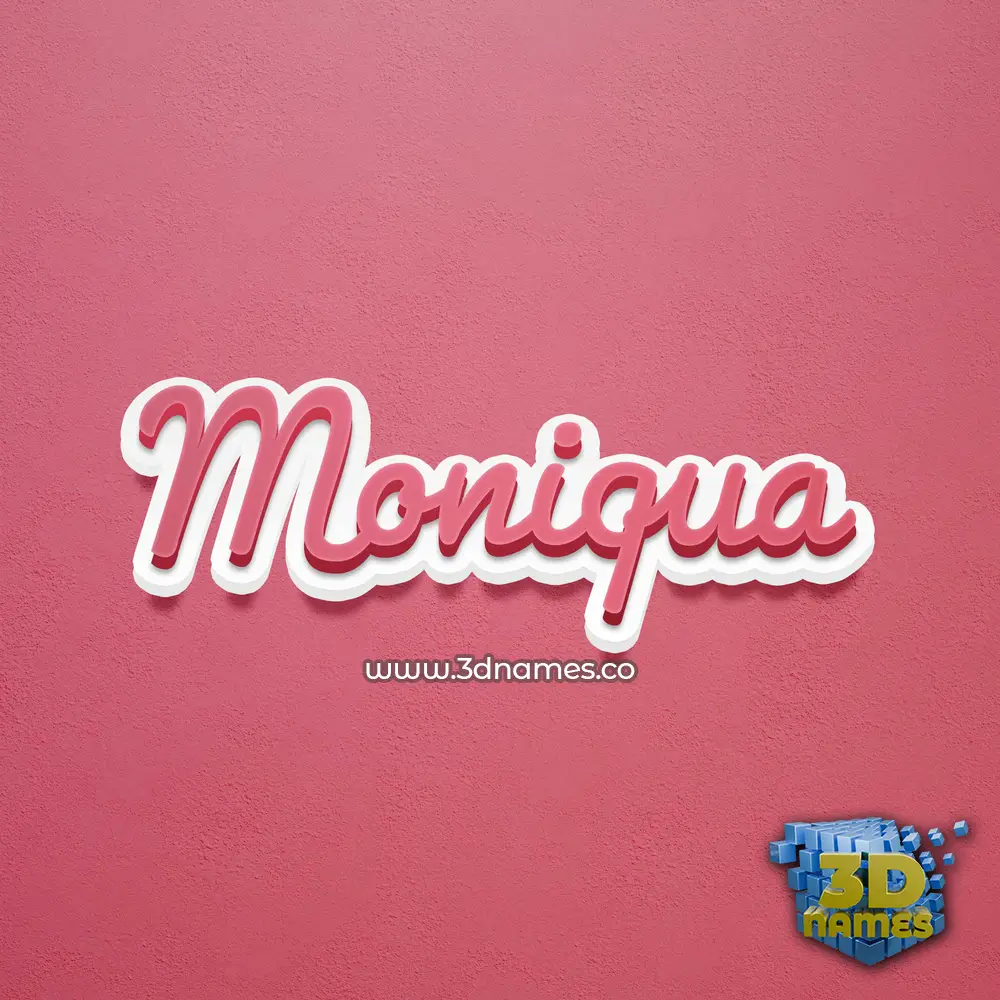 moniqua in Red Scribble style - 3D name wallpaper