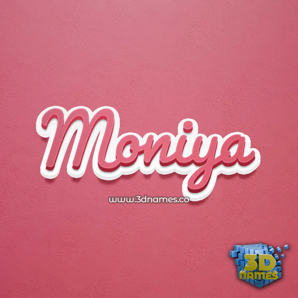 moniya in Red Scribble style - 3D name wallpaper