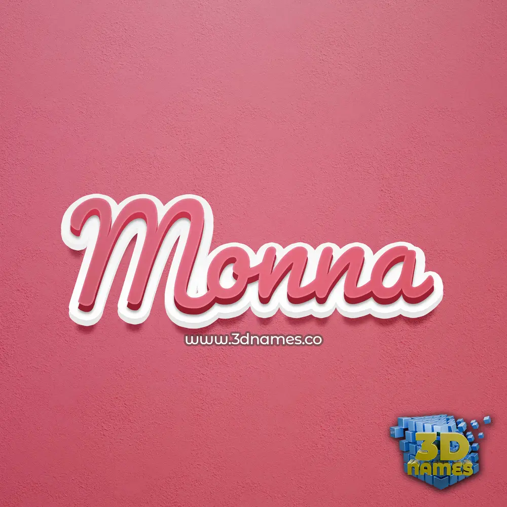 monna in Red Scribble style - 3D name wallpaper