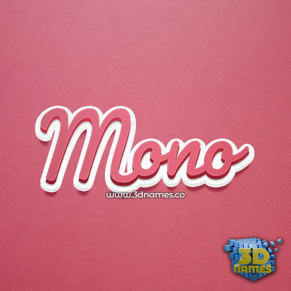mono in Red Scribble style - 3D name wallpaper