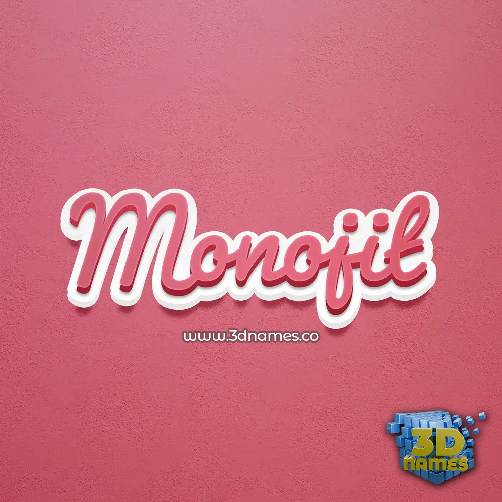 monojit in Red Scribble style - 3D name wallpaper