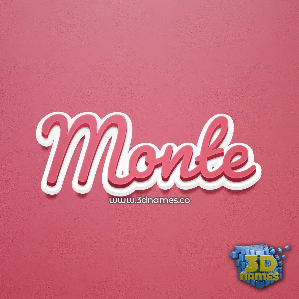 monte in Red Scribble style - 3D name wallpaper monte in Red Scribble style - 3D name wallpaper