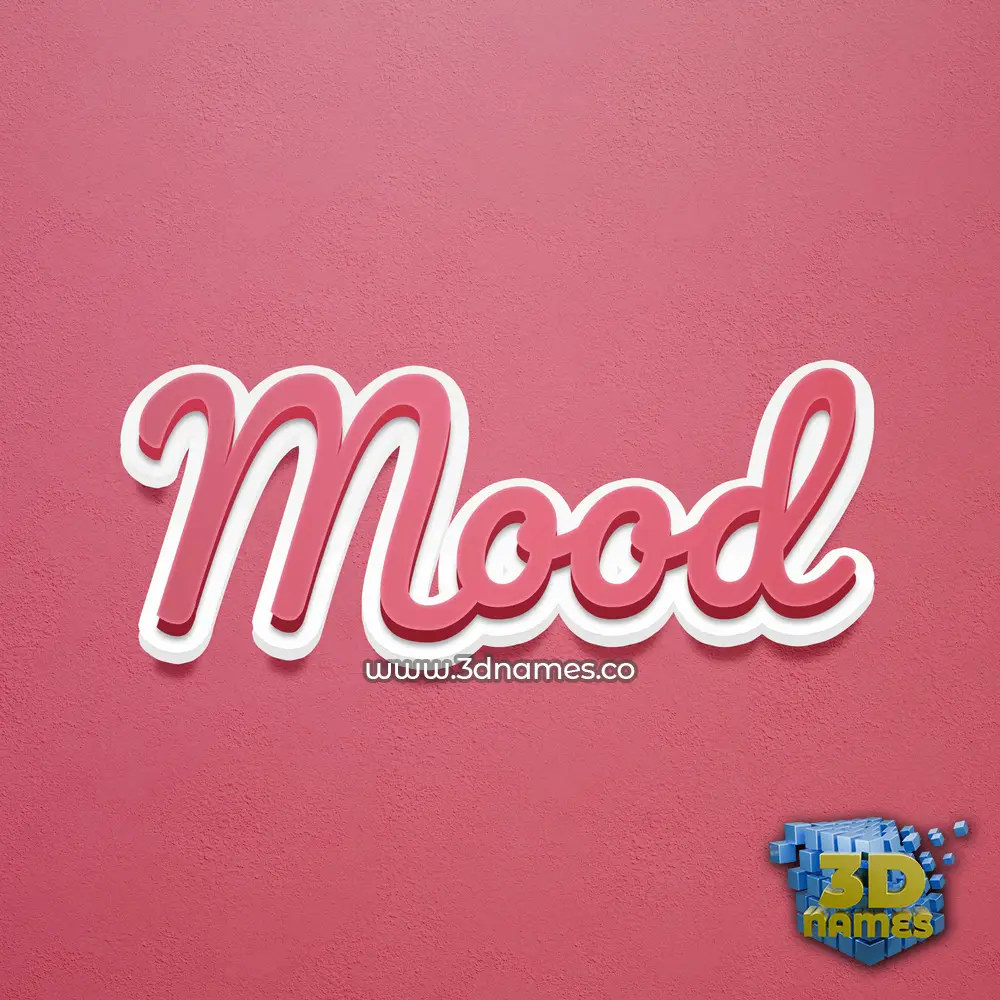 mood in Red Scribble style - 3D name wallpaper