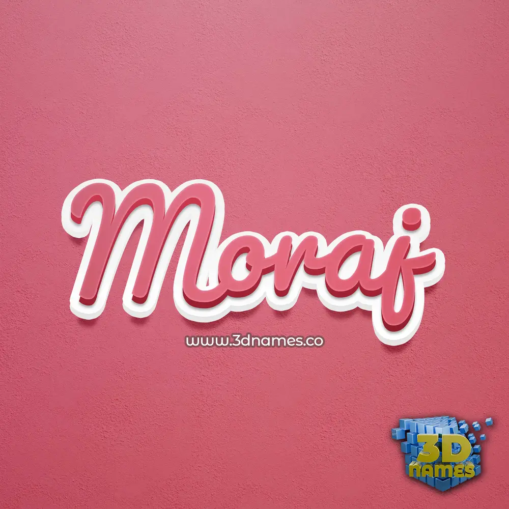 moraj in Red Scribble style - 3D name wallpaper