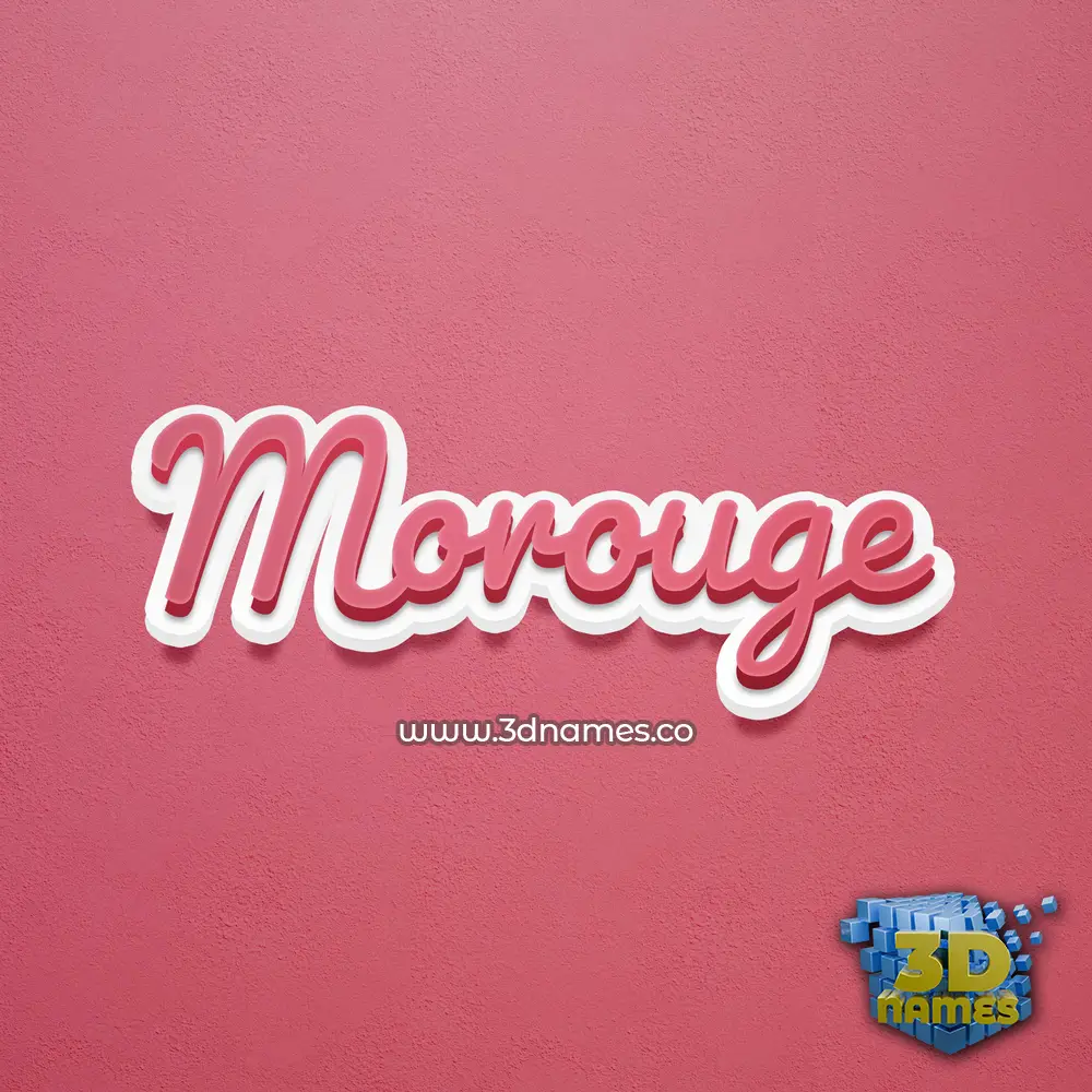 morouge in Red Scribble style - 3D name wallpaper