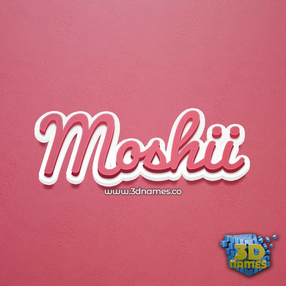 moshii in Red Scribble style - 3D name wallpaper