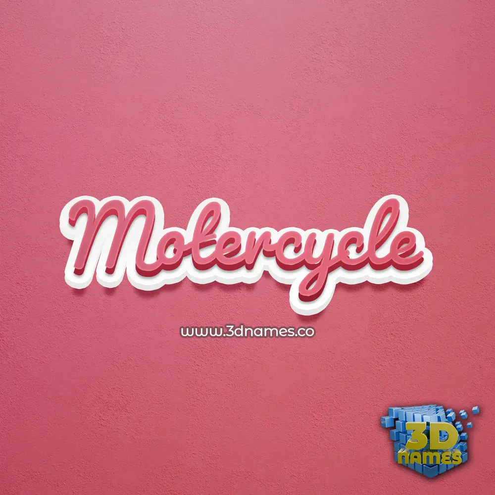 motercycle in Red Scribble style - 3D name wallpaper
