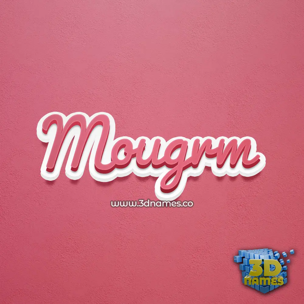 mougrm in Red Scribble style - 3D name wallpaper