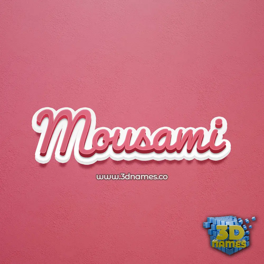 mousami in Red Scribble style - 3D name wallpaper