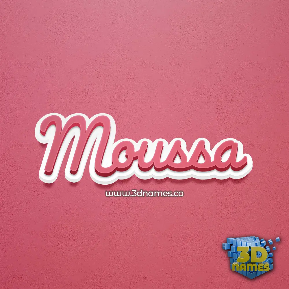 moussa in Red Scribble style - 3D name wallpaper moussa in Red Scribble style - 3D name wallpaper