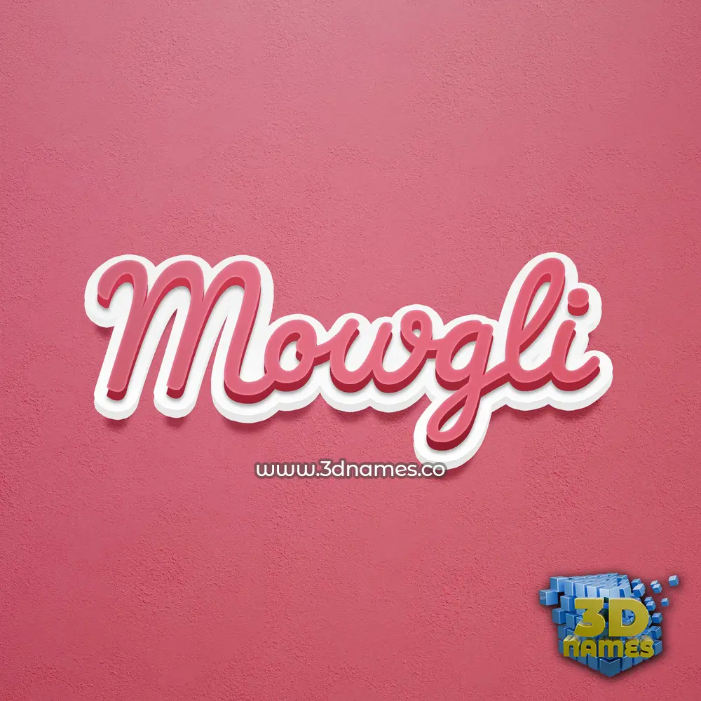 mowgli in Red Scribble style - 3D name wallpaper mowgli in Red Scribble style - 3D name wallpaper