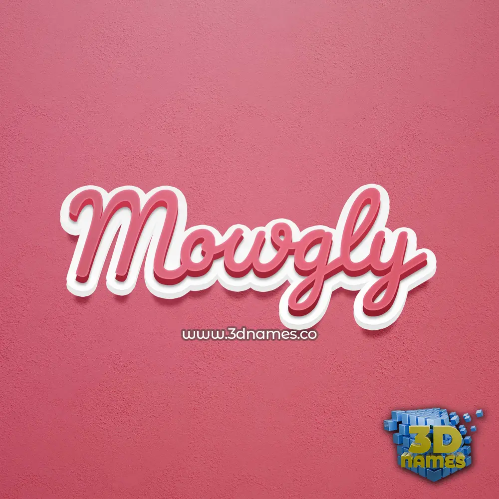 mowgly in Red Scribble style - 3D name wallpaper