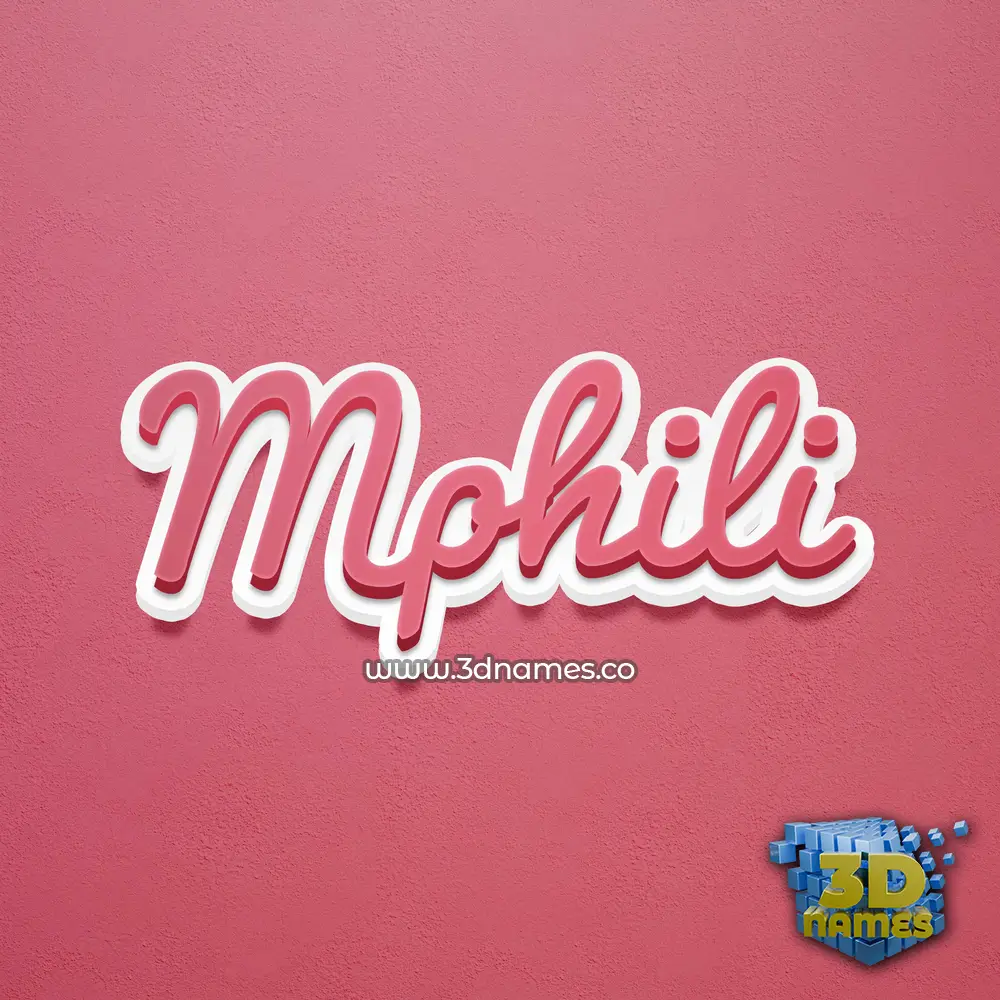 mphili in Red Scribble style - 3D name wallpaper