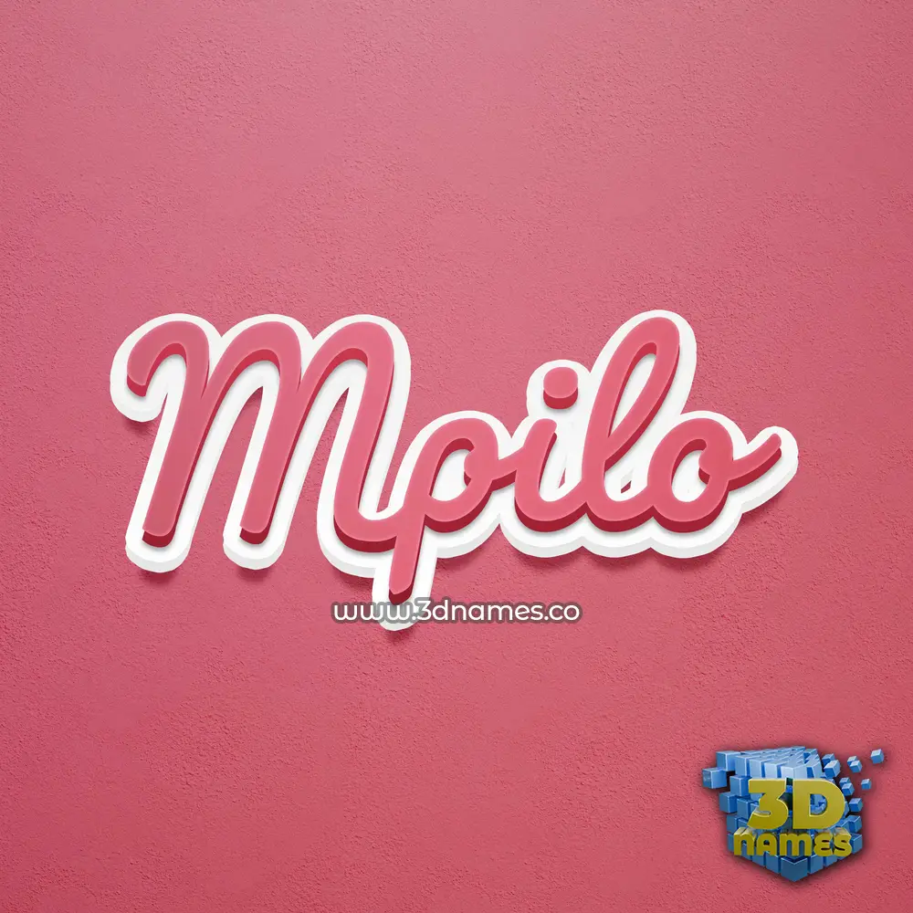 mpilo in Red Scribble style - 3D name wallpaper