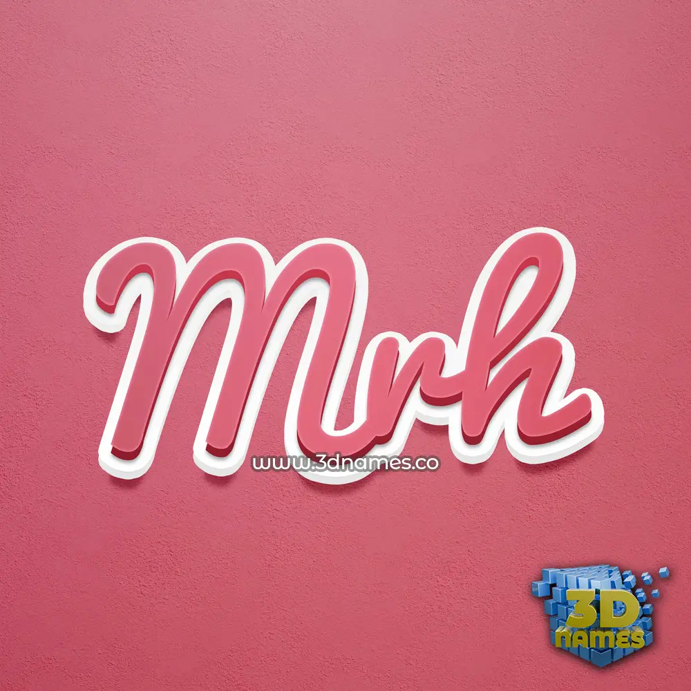 mrh in Red Scribble style - 3D name wallpaper