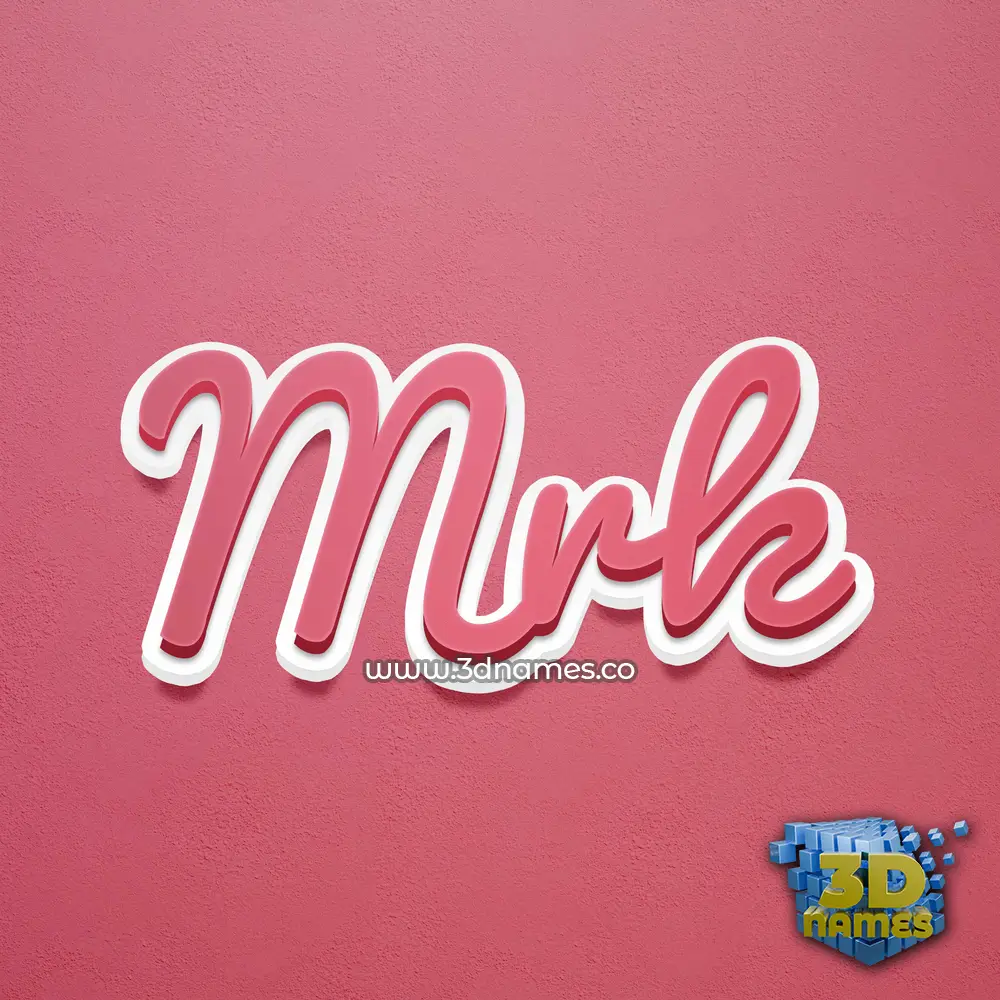 mrk in Red Scribble style - 3D name wallpaper