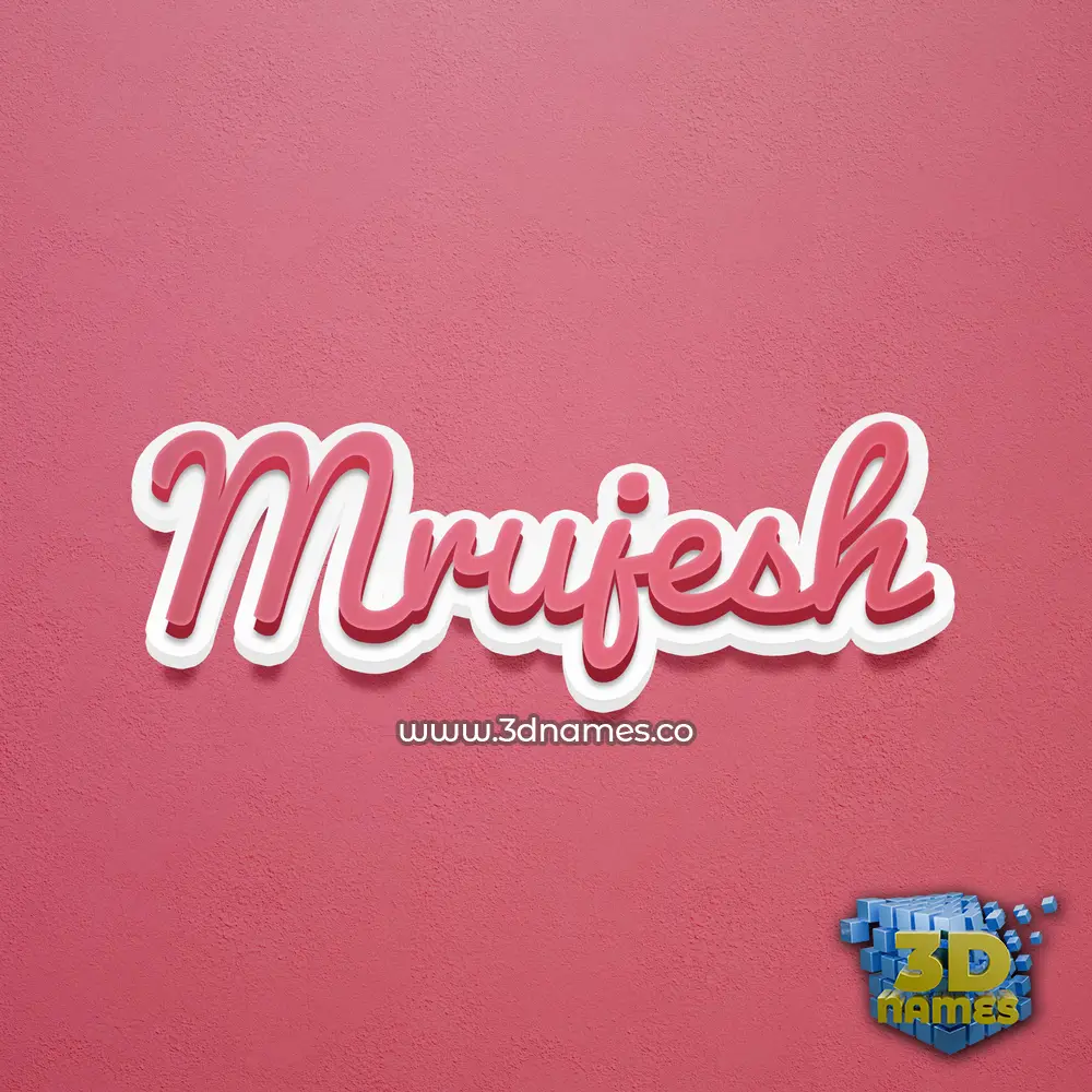 mrujesh in Red Scribble style - 3D name wallpaper