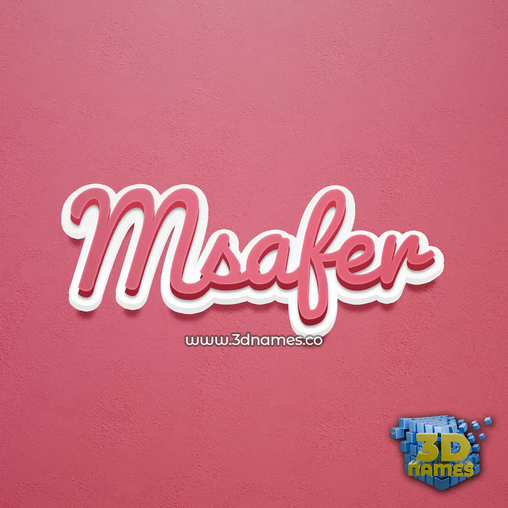 msafer in Red Scribble style - 3D name wallpaper