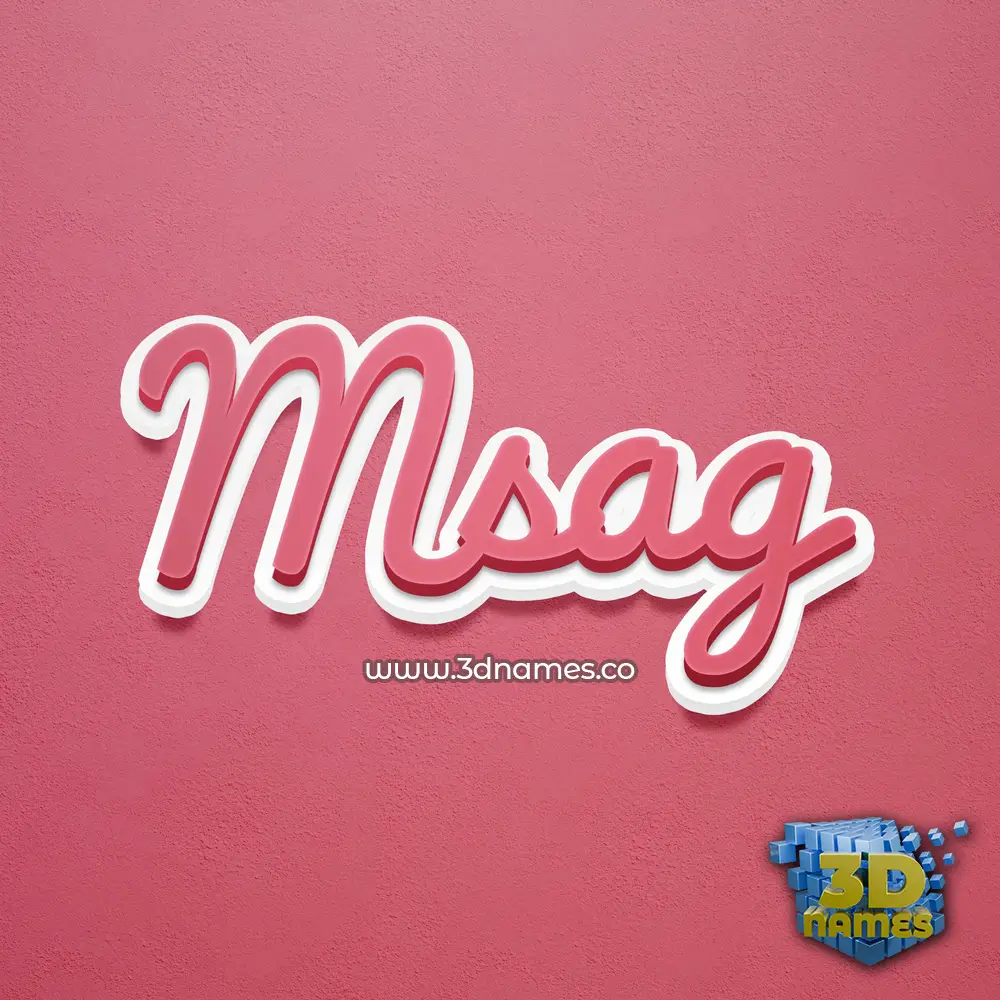 msag in Red Scribble style - 3D name wallpaper msag in Red Scribble style - 3D name wallpaper