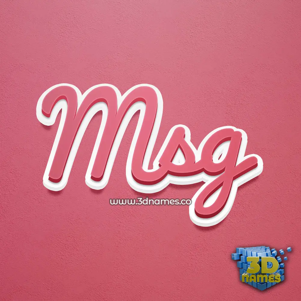 msg in Red Scribble style - 3D name wallpaper msg in Red Scribble style - 3D name wallpaper