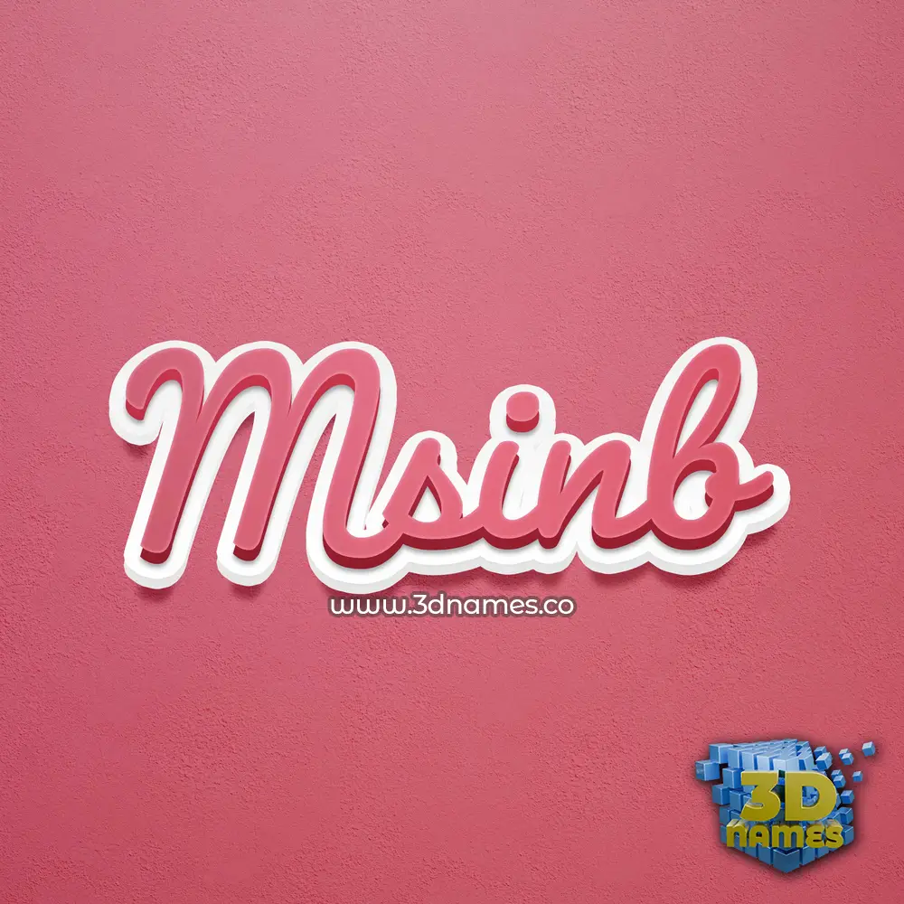 msinb in Red Scribble style - 3D name wallpaper