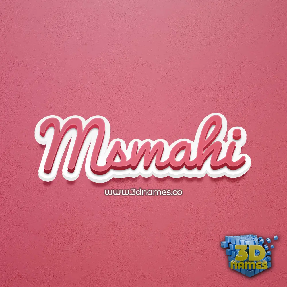 msmahi in Red Scribble style - 3D name wallpaper