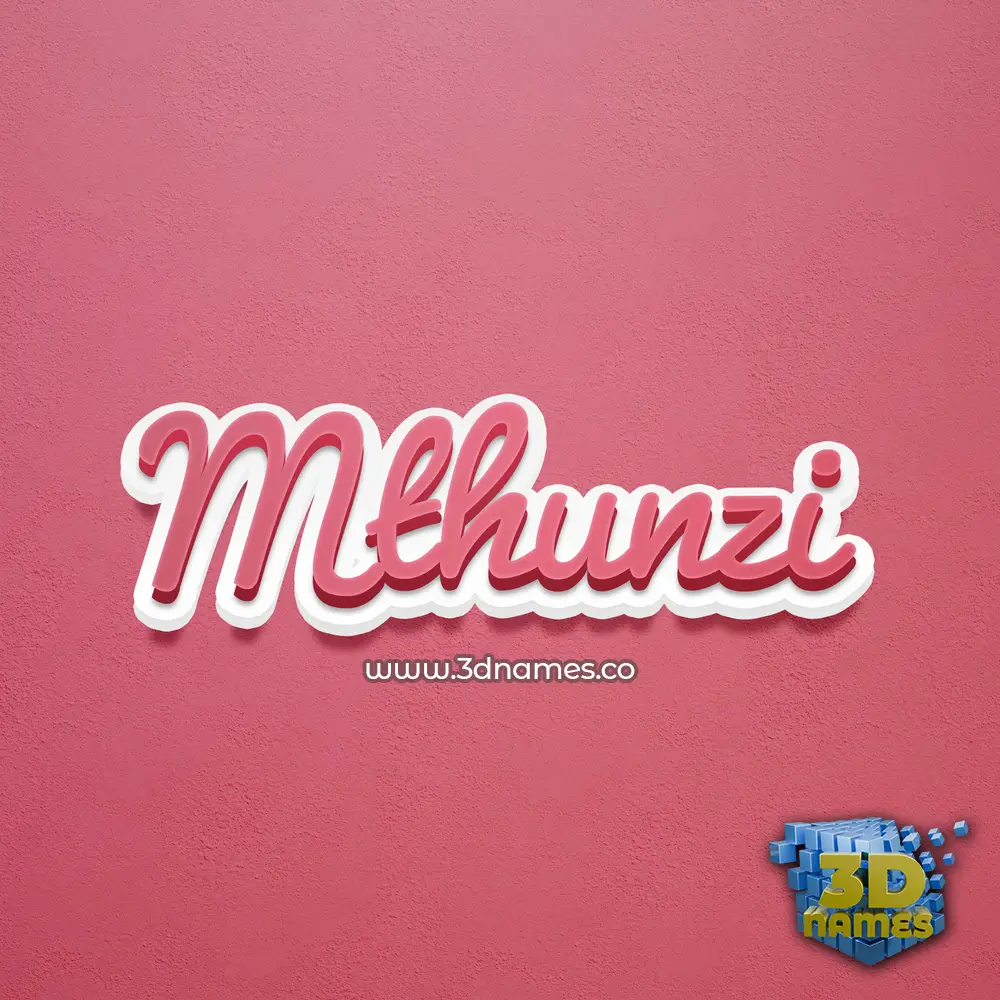 mthunzi in Red Scribble style - 3D name wallpaper