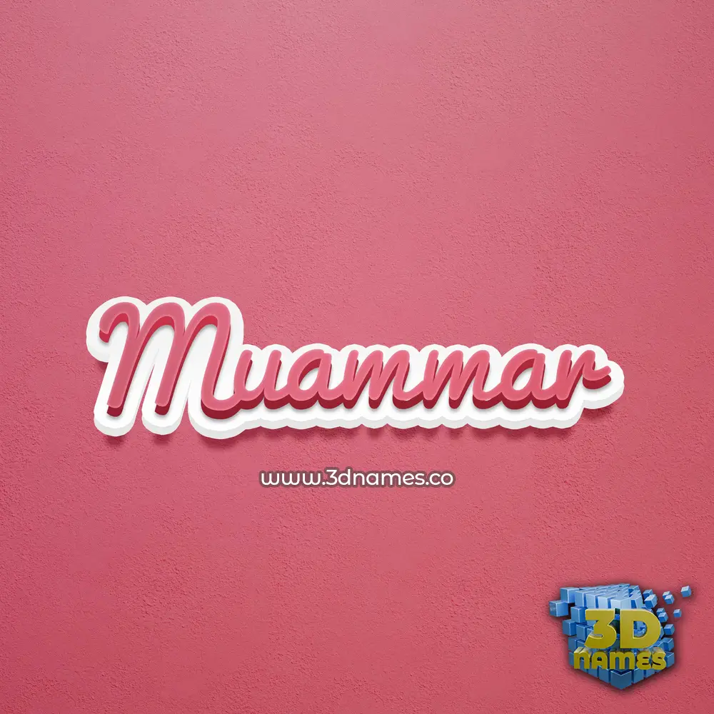 muammar in Red Scribble style - 3D name wallpaper