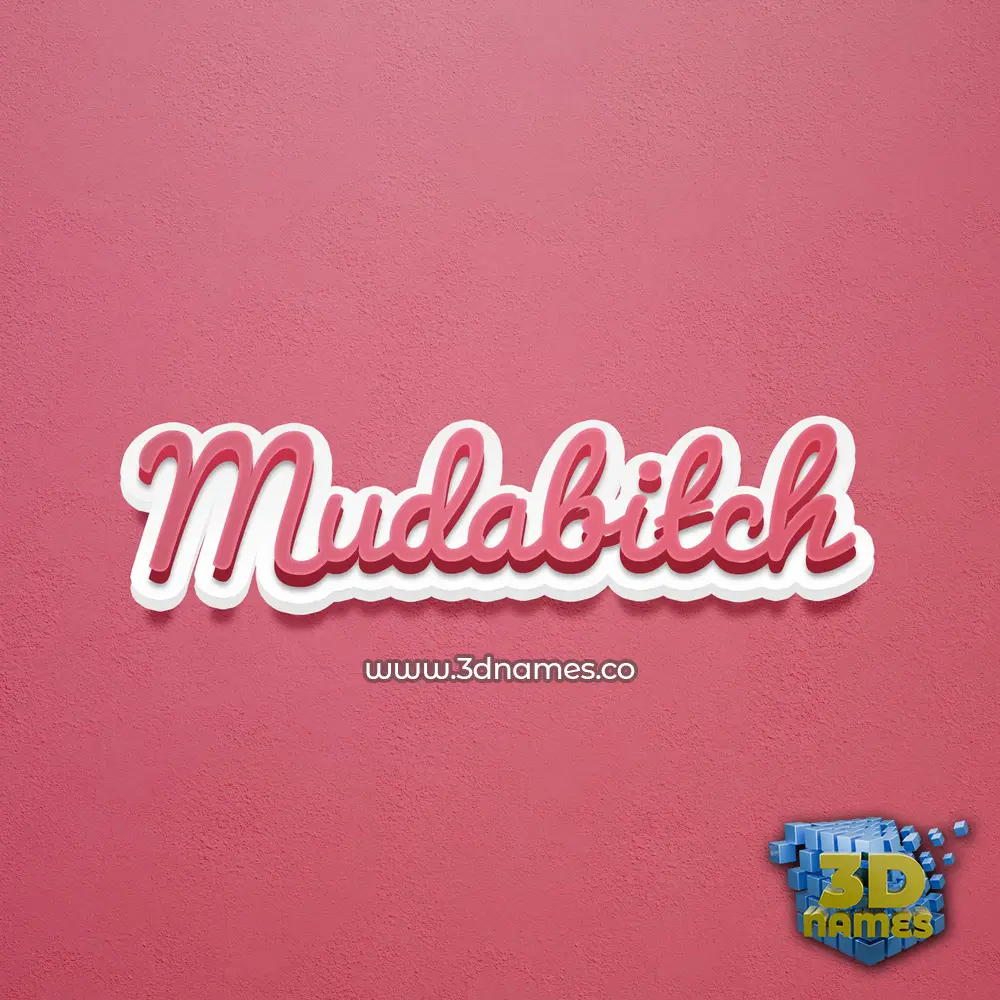 mudabitch in Red Scribble style - 3D name wallpaper mudabitch in Red Scribble style - 3D name wallpaper