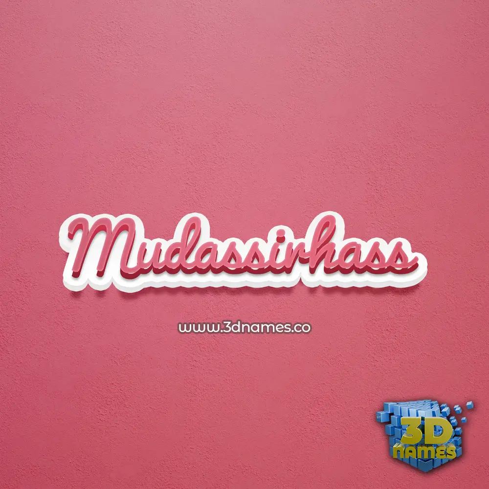 mudassirhass in Red Scribble style - 3D name wallpaper
