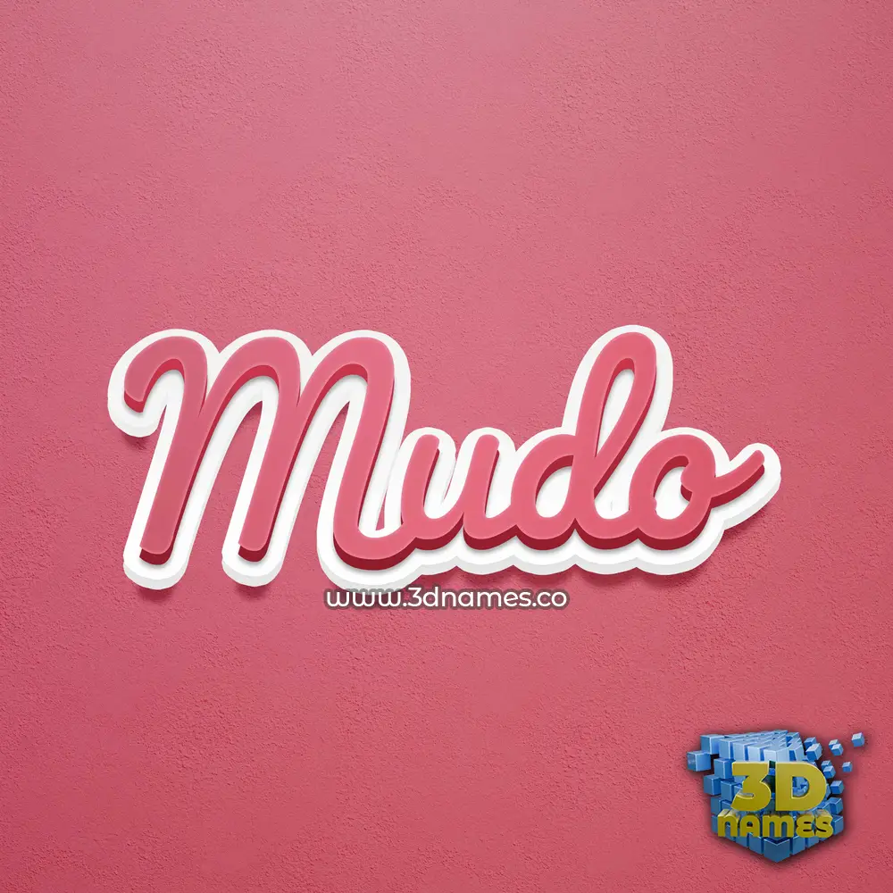 mudo in Red Scribble style - 3D name wallpaper