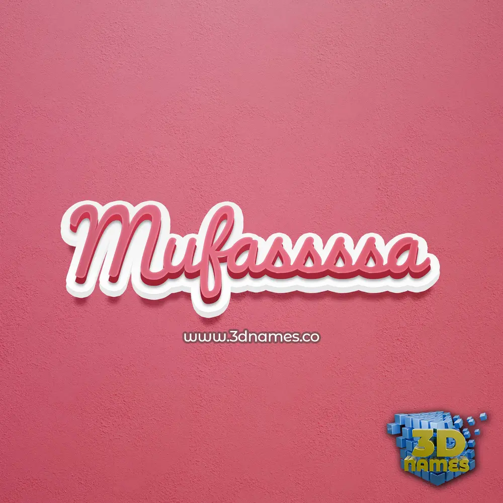 mufassssa in Red Scribble style - 3D name wallpaper