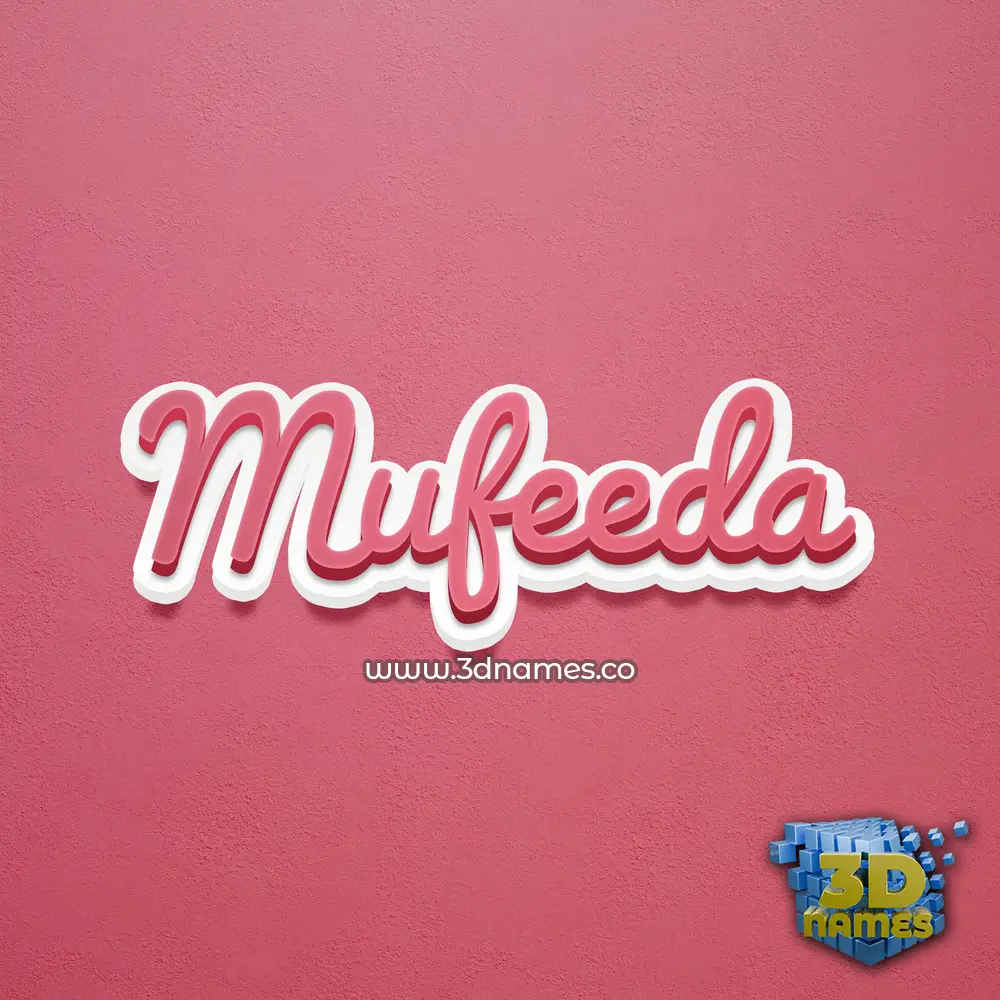 mufeeda in Red Scribble style - 3D name wallpaper