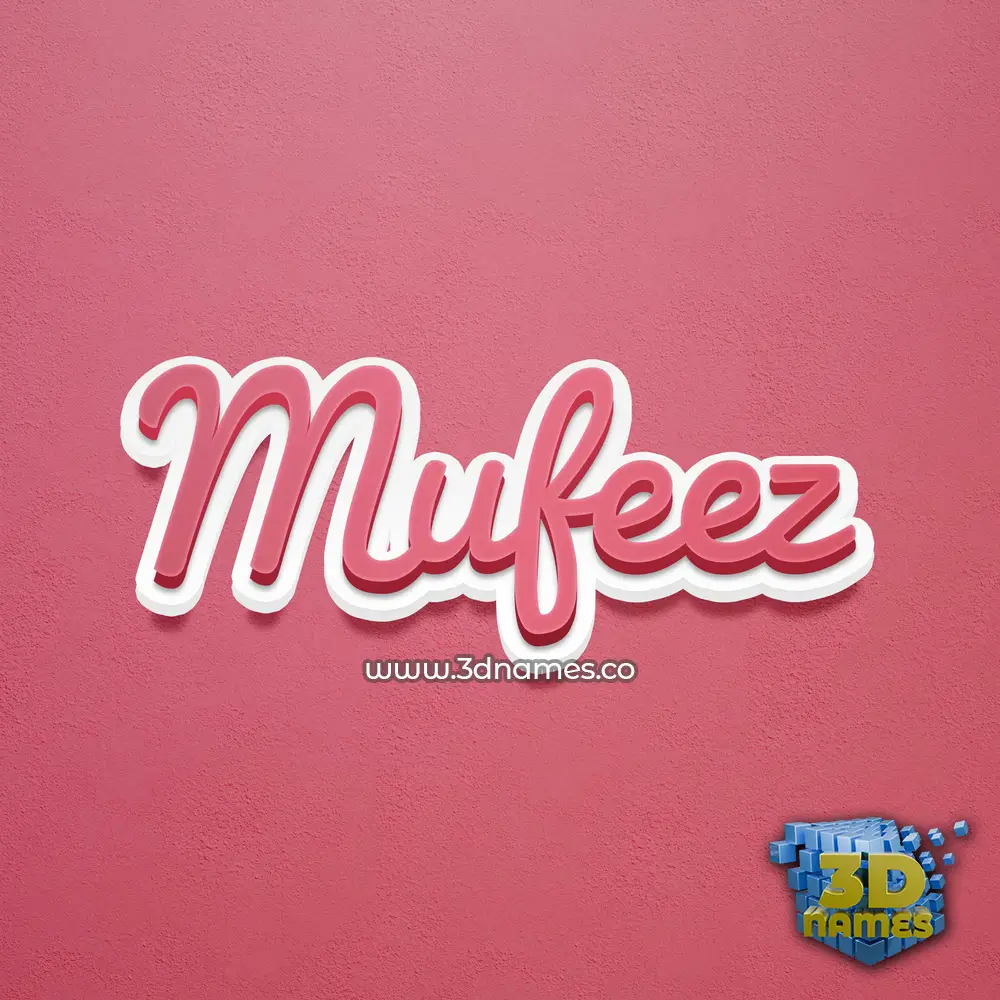 mufeez in Red Scribble style - 3D name wallpaper