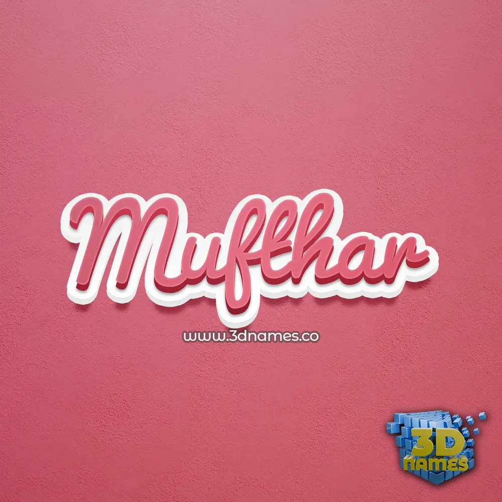 mufthar in Red Scribble style - 3D name wallpaper