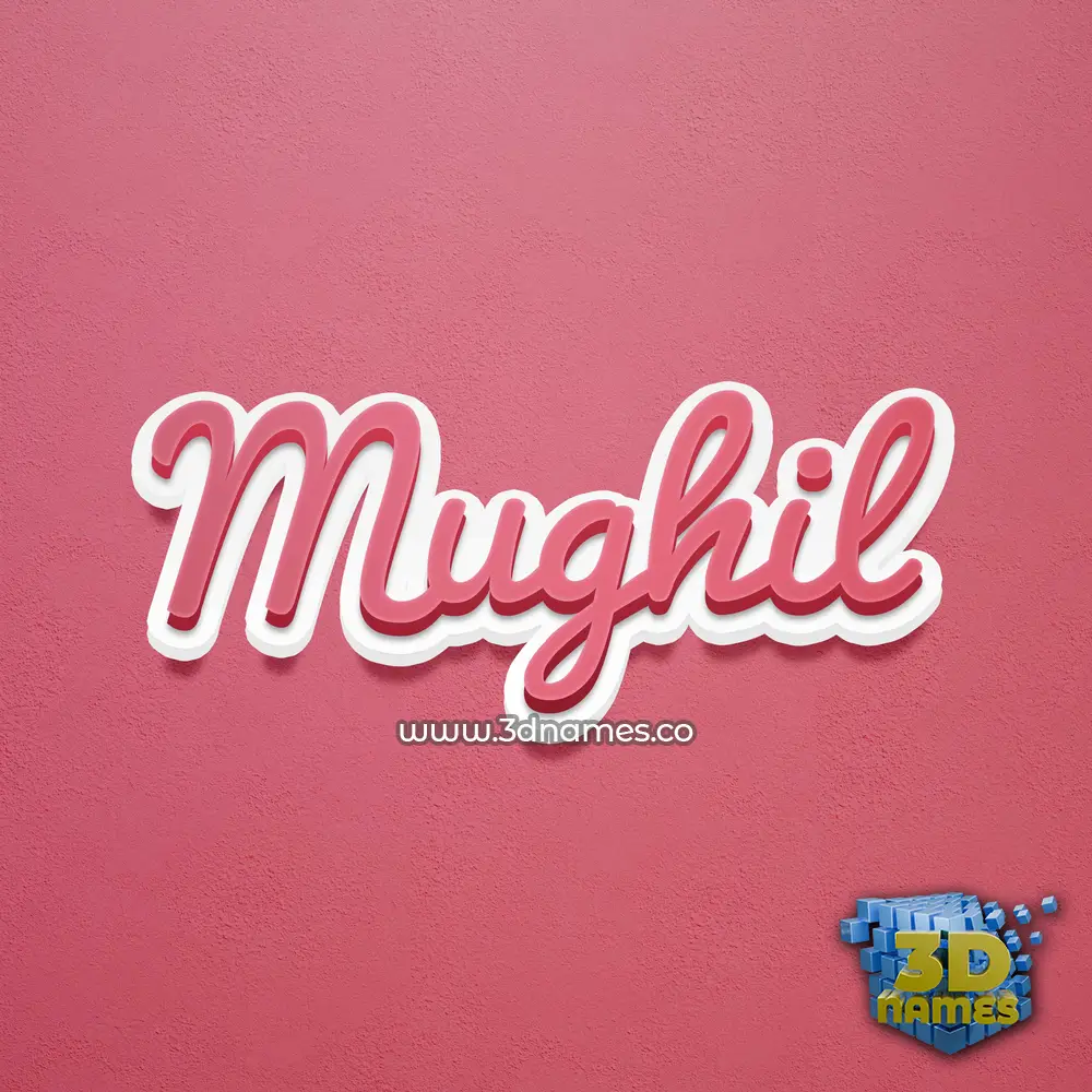 mughil in Red Scribble style - 3D name wallpaper