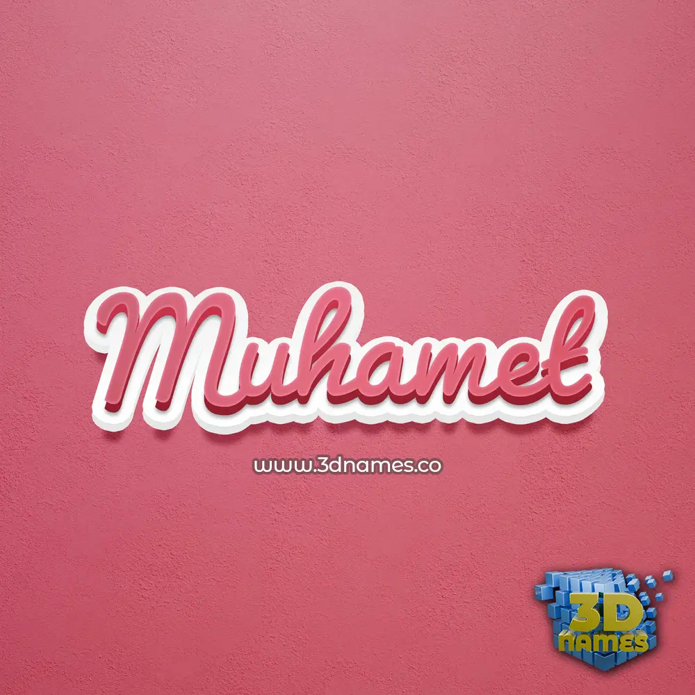 muhamet in Red Scribble style - 3D name wallpaper