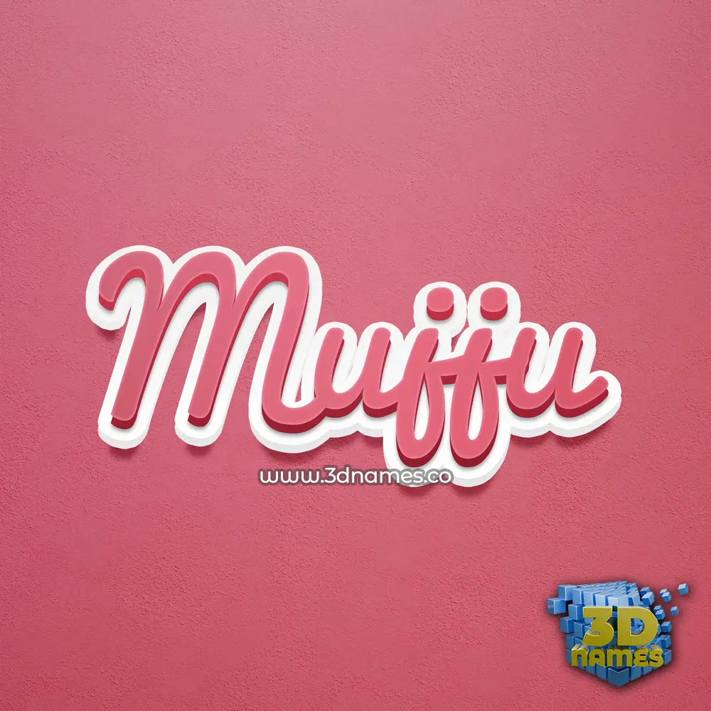 mujju in Red Scribble style - 3D name wallpaper