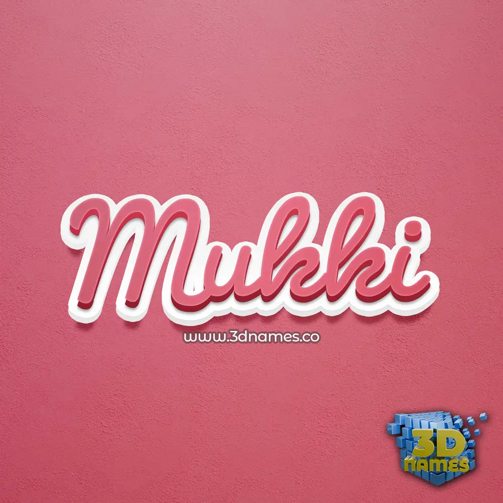 mukki in Red Scribble style - 3D name wallpaper