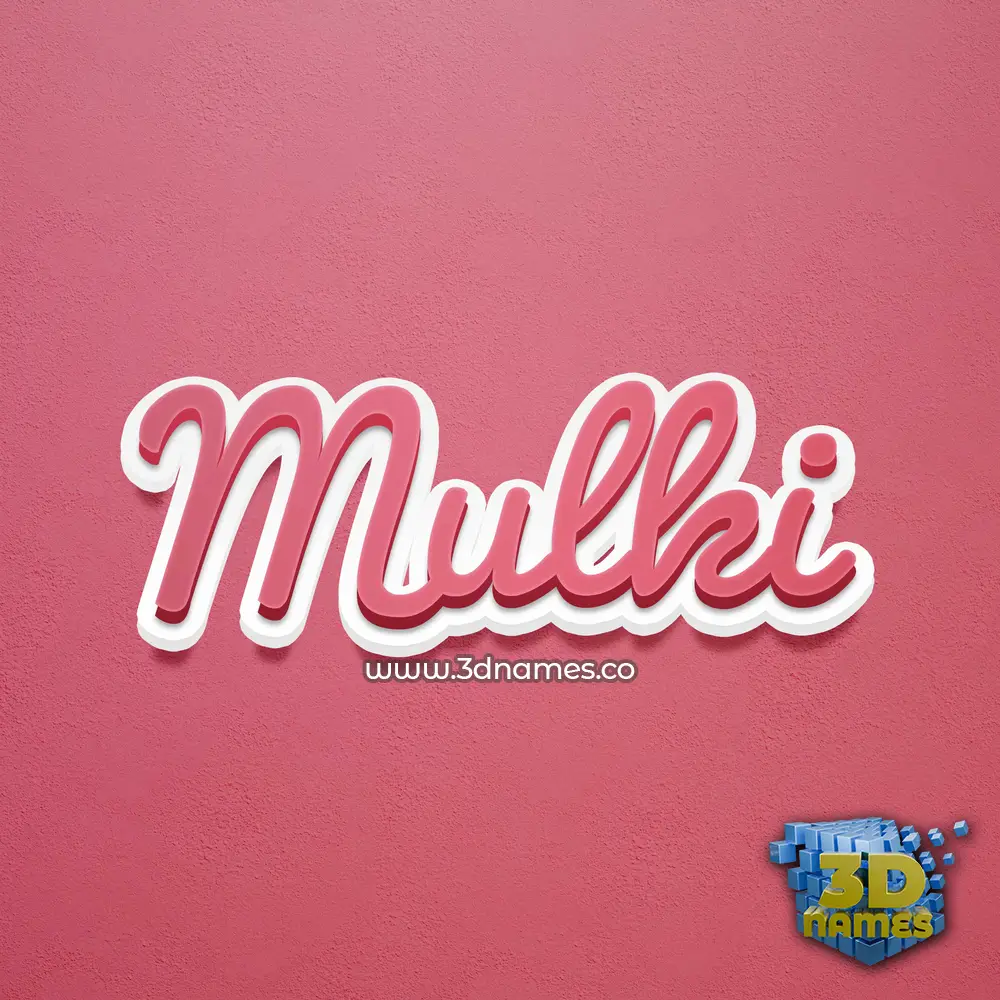 mulki in Red Scribble style - 3D name wallpaper