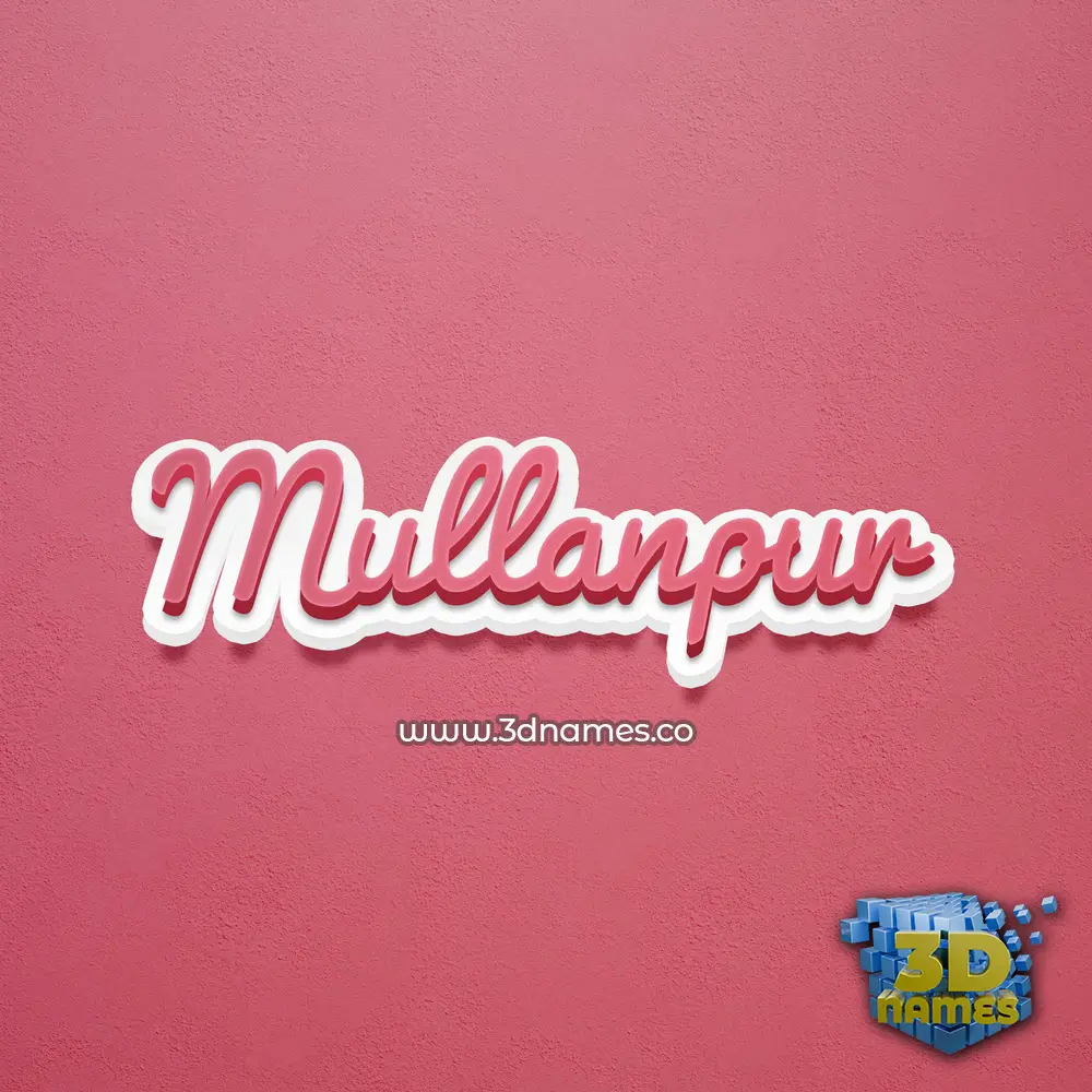 mullanpur in Red Scribble style - 3D name wallpaper