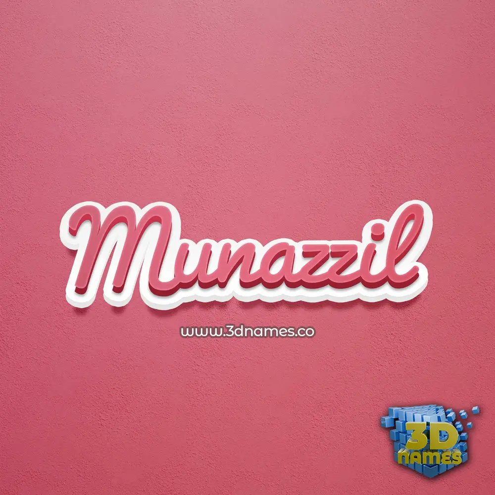 munazzil in Red Scribble style - 3D name wallpaper munazzil in Red Scribble style - 3D name wallpaper