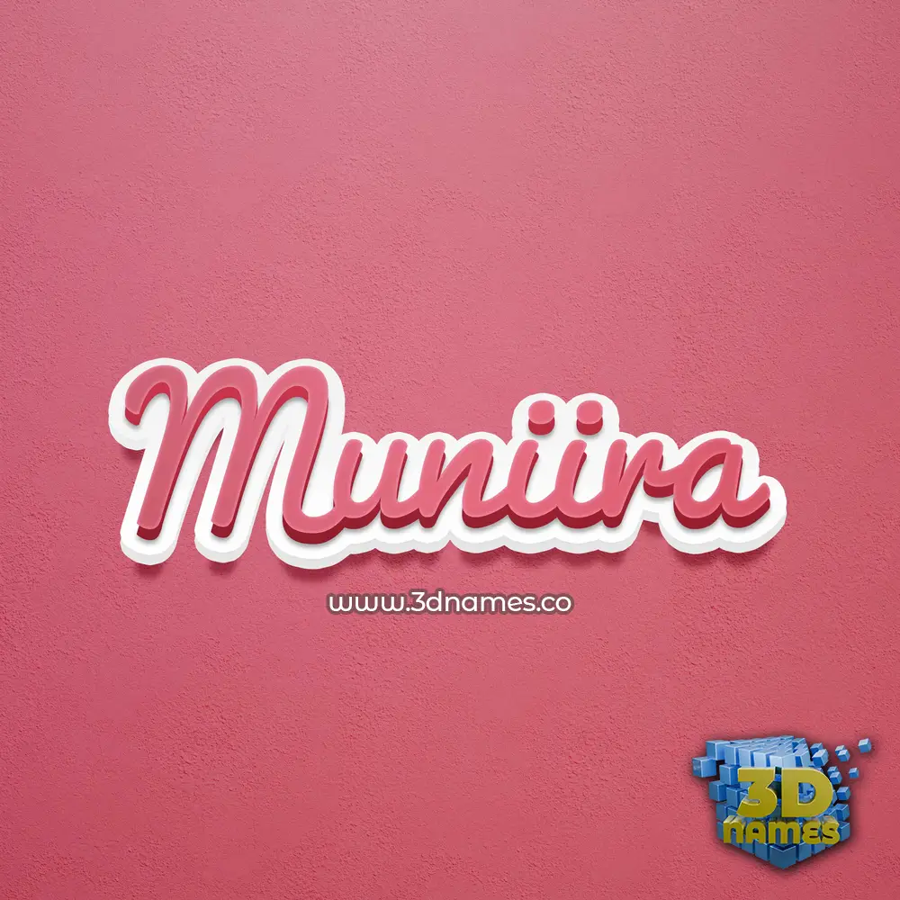 muniira in Red Scribble style - 3D name wallpaper