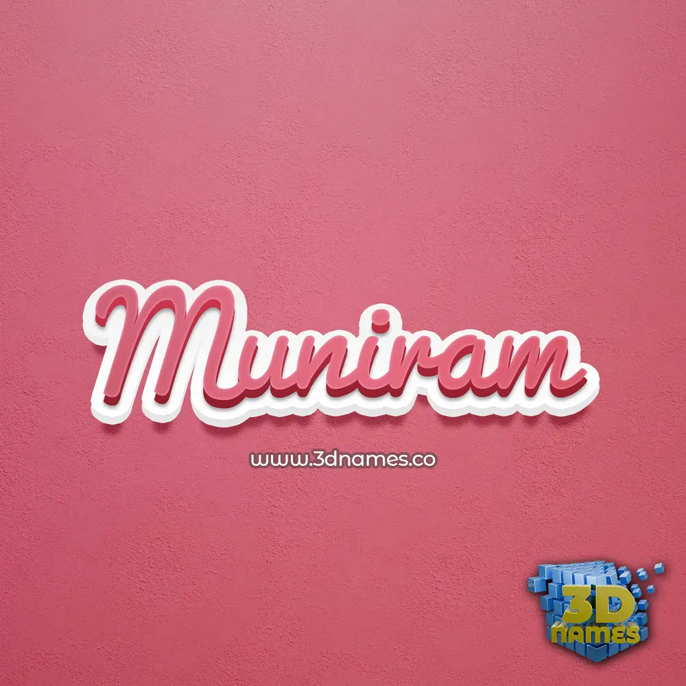 muniram in Red Scribble style - 3D name wallpaper